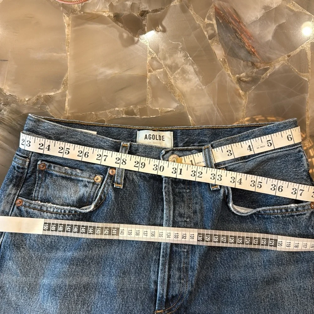 Agolde Blue Wide Leg Jeans - Picture 6 of 7